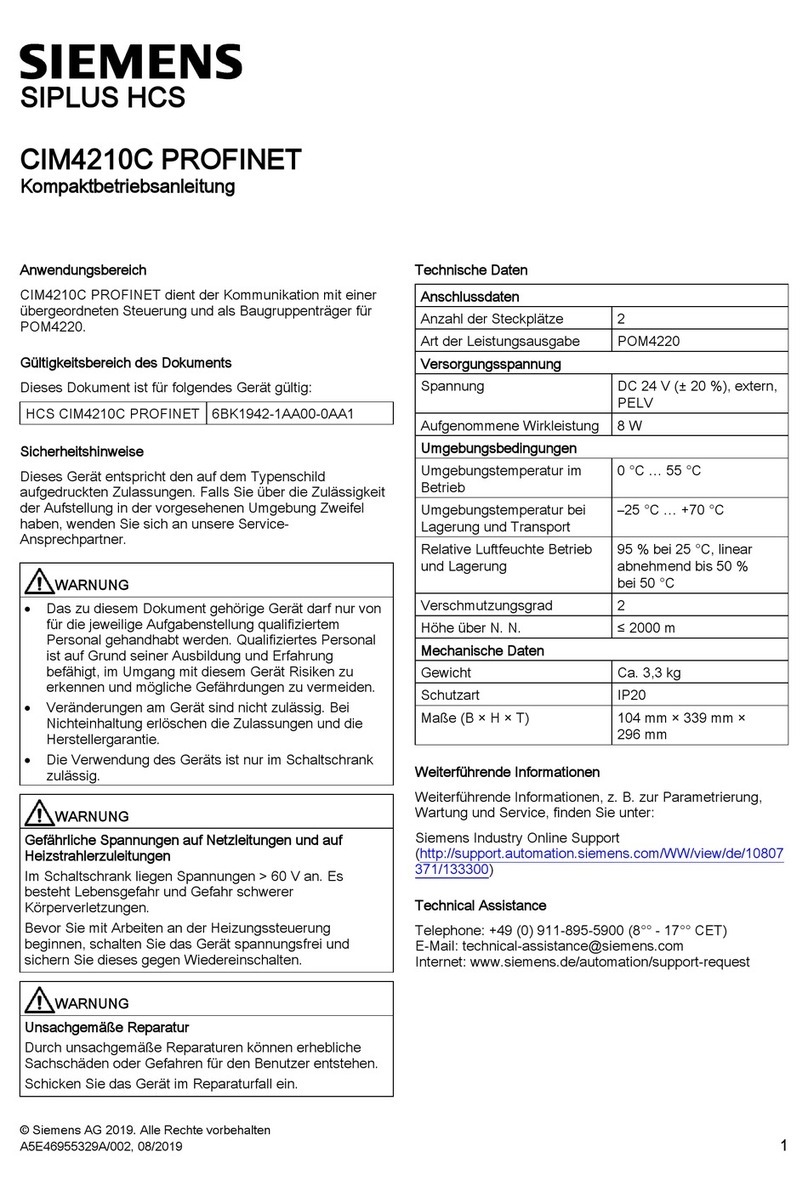 Siemens SIPLUS HCS CIM4210C PROFINET Administrator guide