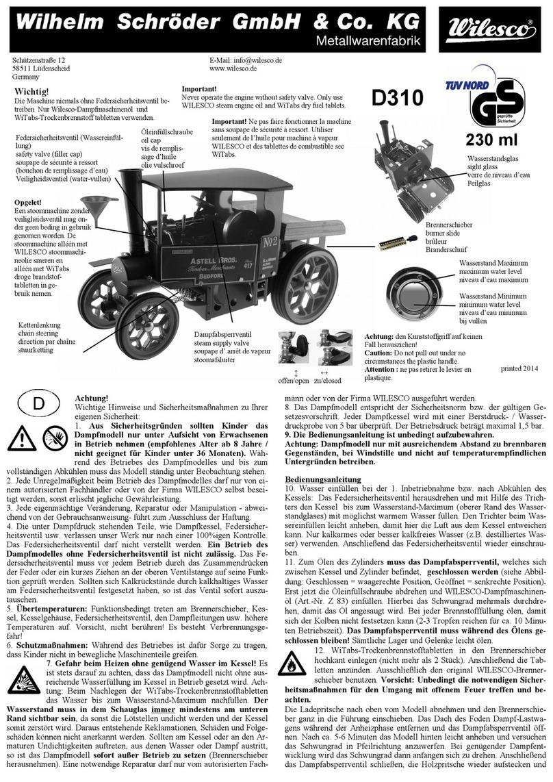 Wilhelm Schroder Wilesco D310 User manual