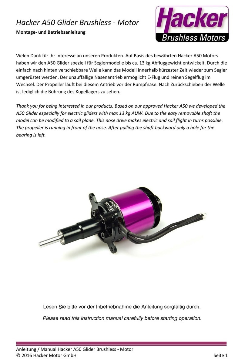 Hacker A50-12L Glider instruction manual