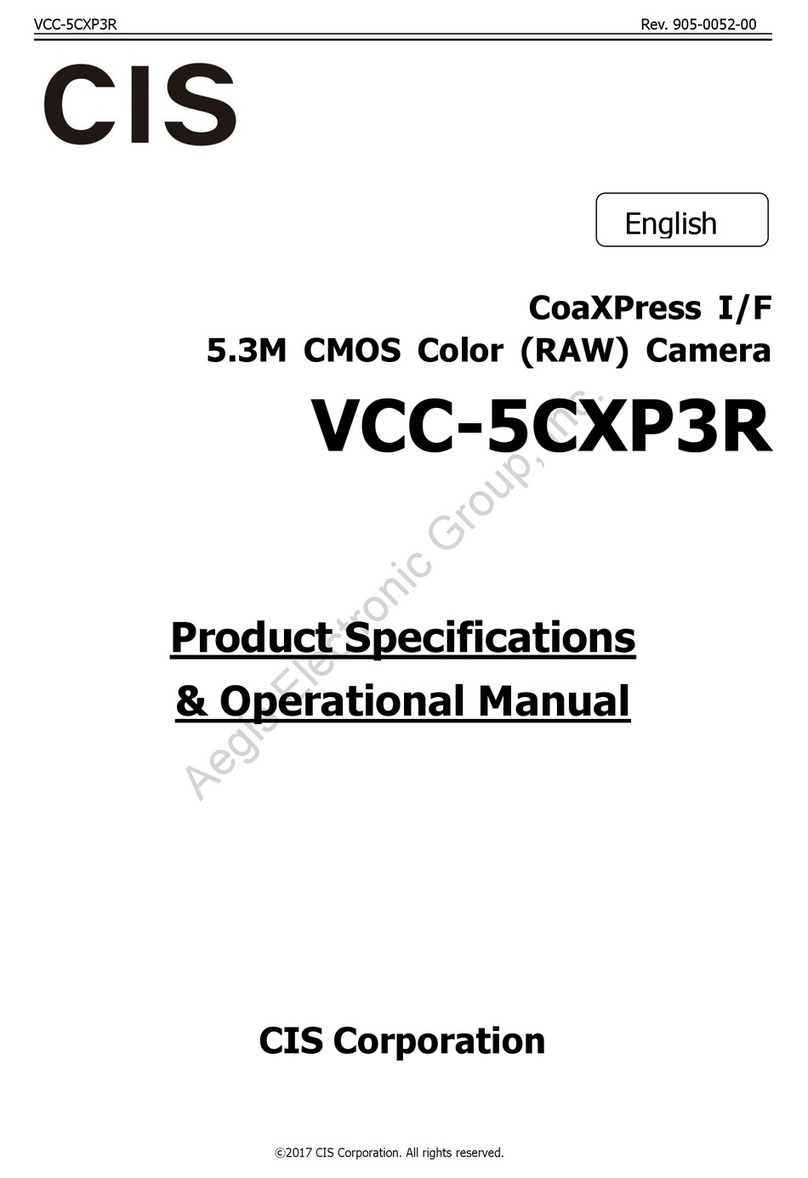 CIS VCC-5CXP3R Product specification & operational manual