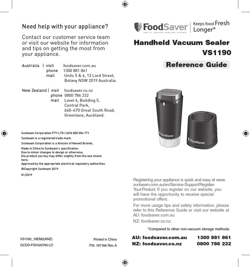 FoodSaver VS1190 reference guide