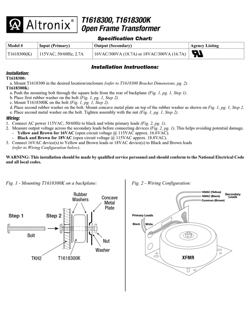 Altronix T1618300 User manual