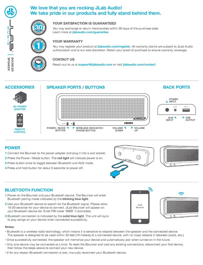 JLab Audio BOUNCER quick start guide