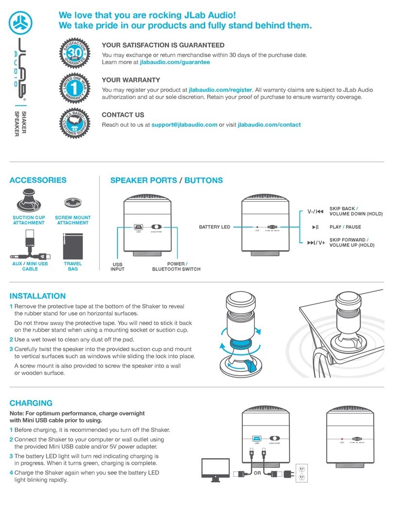JLab Audio SHAKER quick start guide