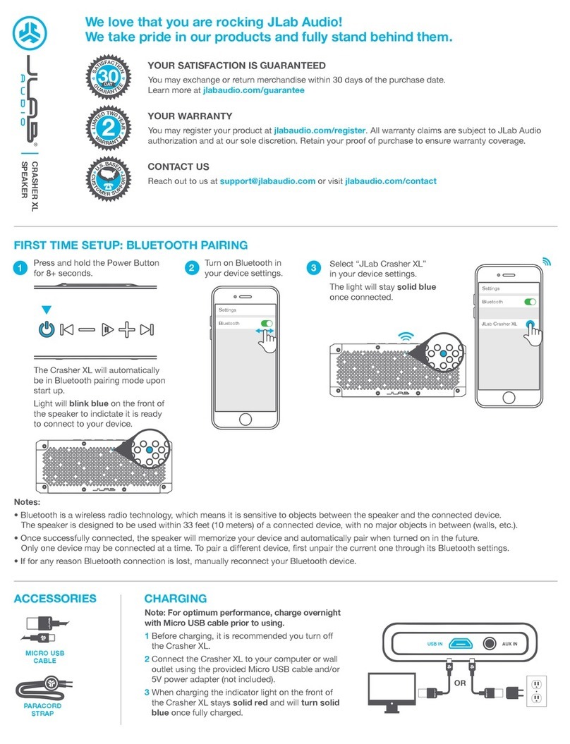 JLab Audio CRASHER XL quick start guide