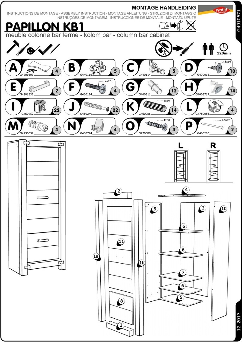 Profijt Meubel PAPILLON KB1 Assembly instruction Profijt Meubel PAPILLON KB1 Assembly instruction