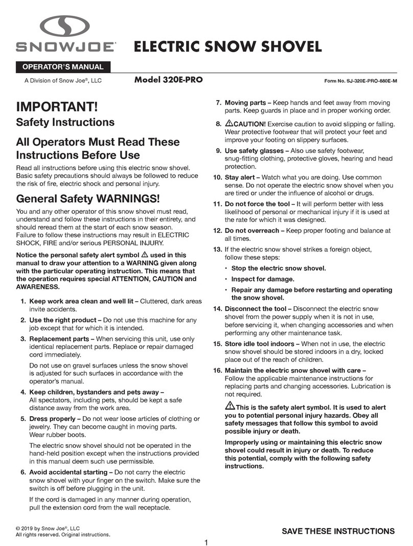 SNOWJOE 320E-PRO Operator's manual SNOWJOE 320E-PRO Operator's manual