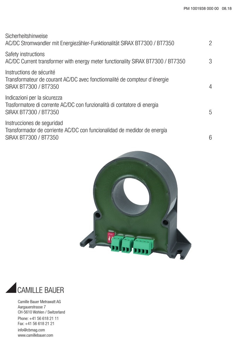 Camille Bauer SIRAX BT7300 Installation instructions