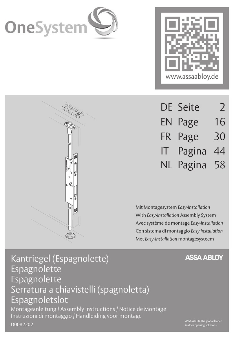 Assa Abloy OneSystem Espagnolette User manual