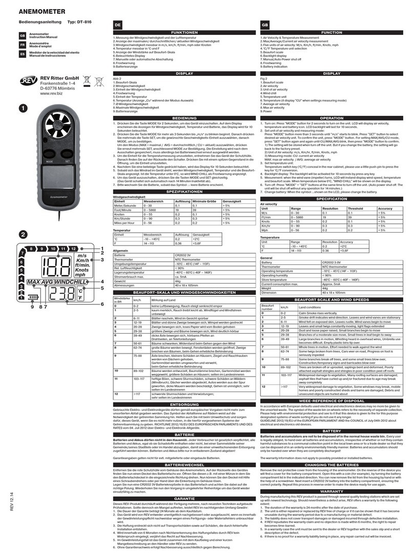 REV Ritter DT-816 instruction manual
