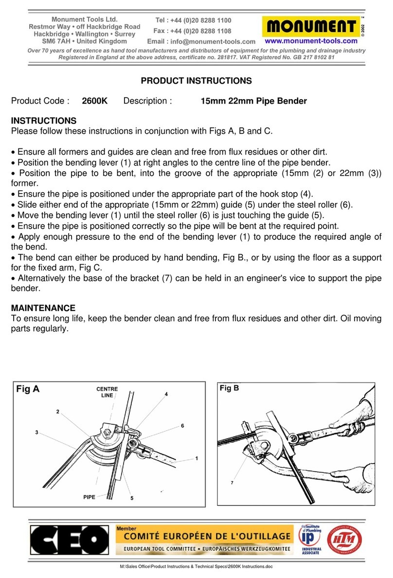Monument 2600K Product instructions