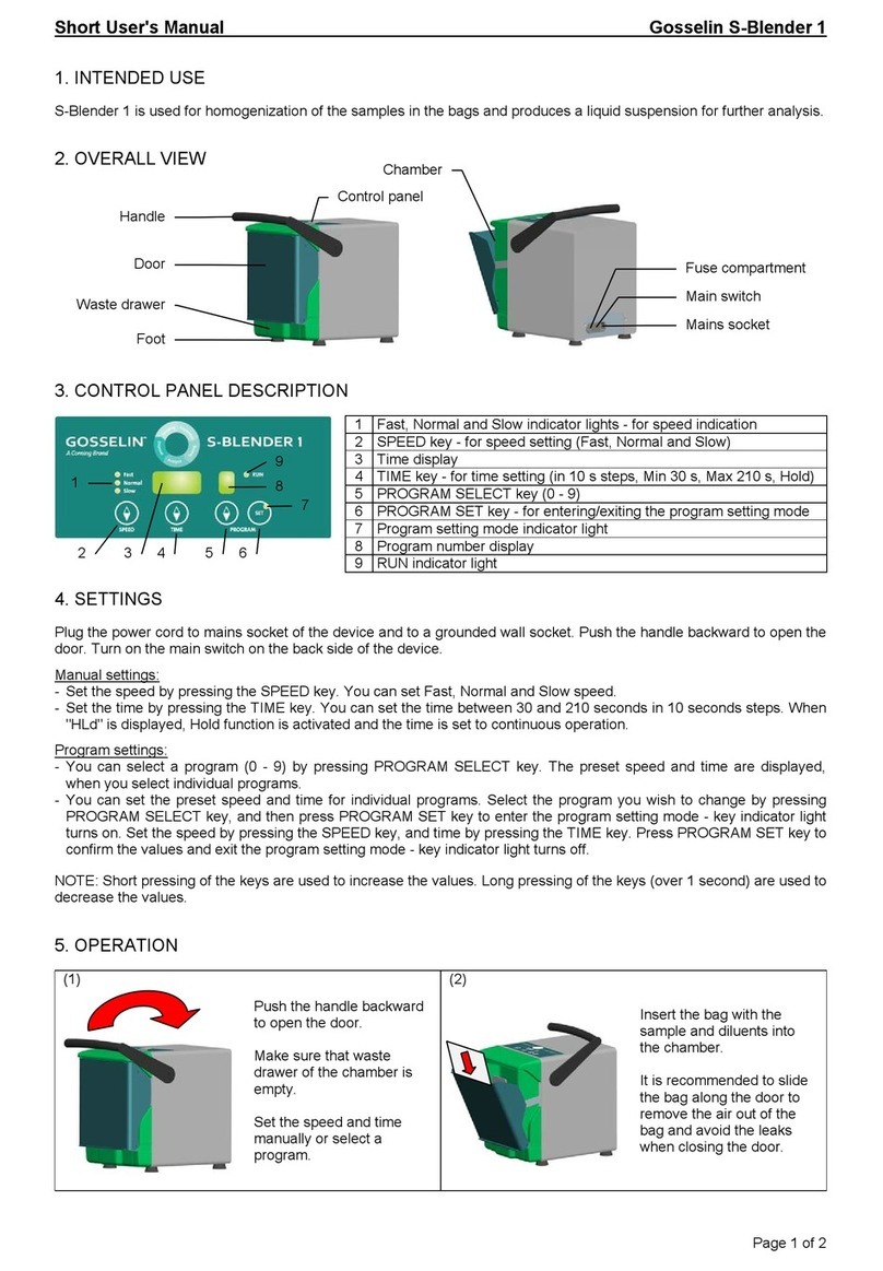 CORNING Gosselin S-Blender 1 Product information sheet CORNING Gosselin S-Blender 1 Product information sheet