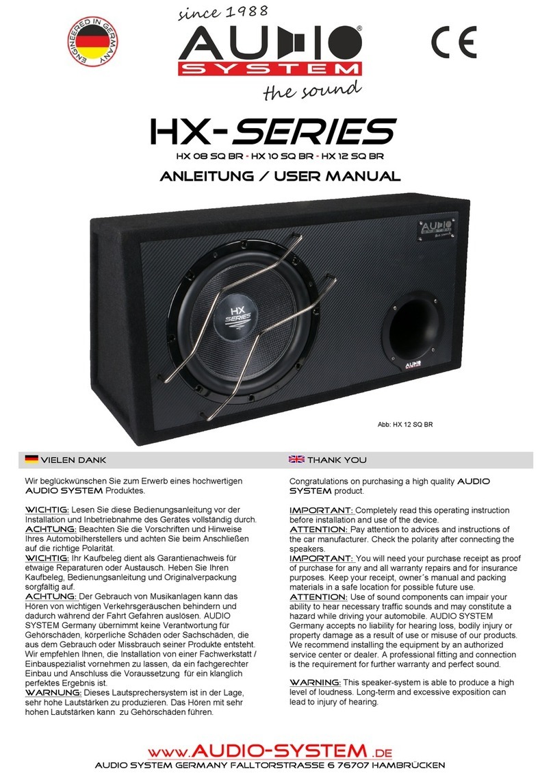 Audiosystem HX Series user manual