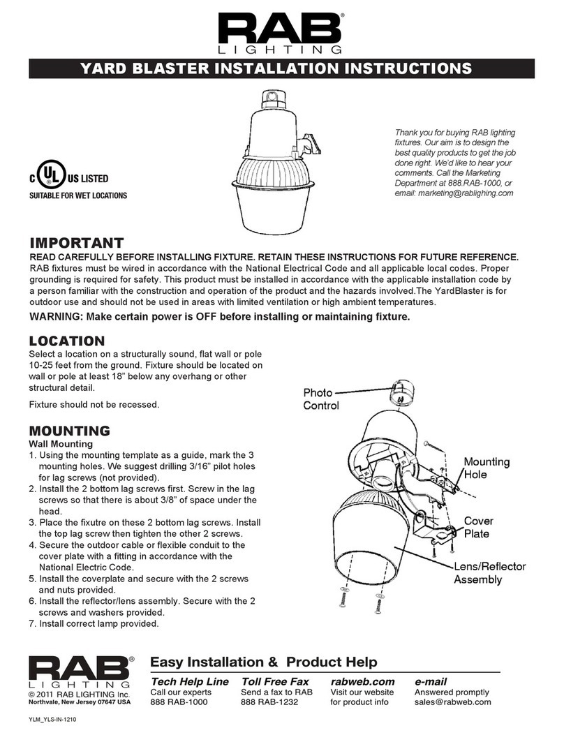 RAB Lighting Yard Blaster Series User manual RAB Lighting Yard Blaster Series User manual