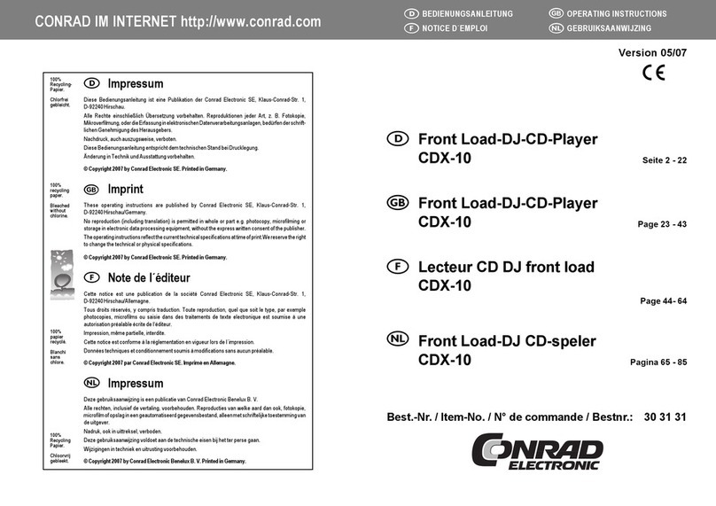 Conrad Electronic CDX-10 operating instructions