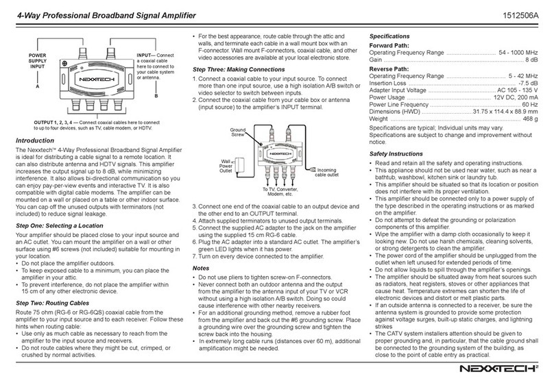NexxTech 4-Way Professional Broadband Signal... User manual