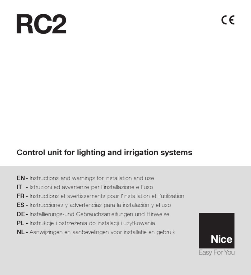 Nice RC2 Instructions and warnings for installation and use