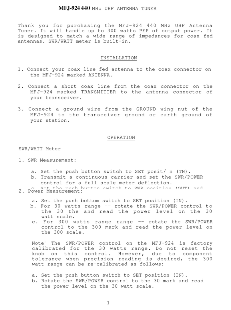 MFJ MFJ-924 User manual