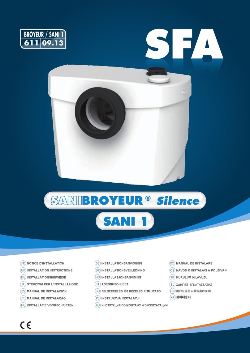 SFA SANIBROYEUR Silence SANI 1 installation instructions SFA SANIBROYEUR Silence SANI 1 installation instructions
