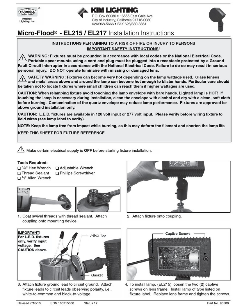 Hubbell KIM LIGHTING Micro-Flood EL217 User manual
