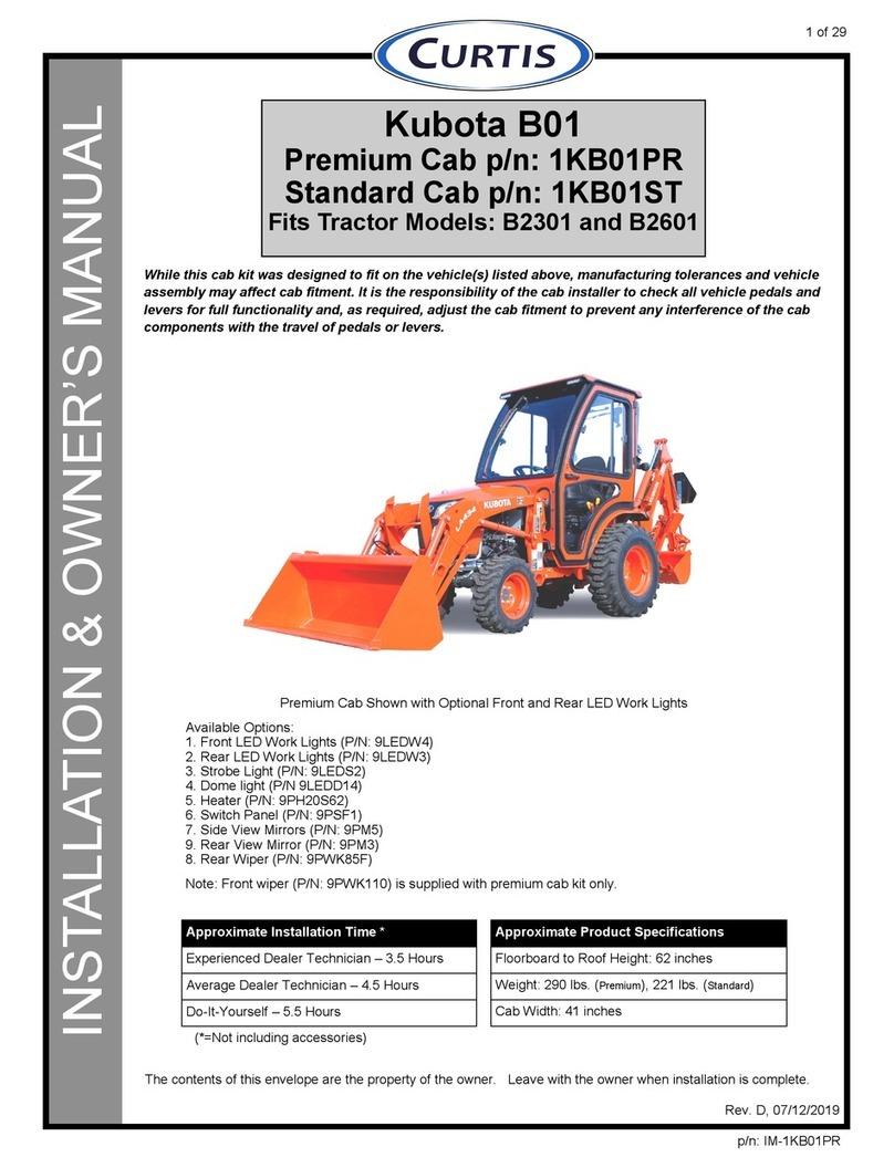 Kubota B01 Series Installation & owner's manual