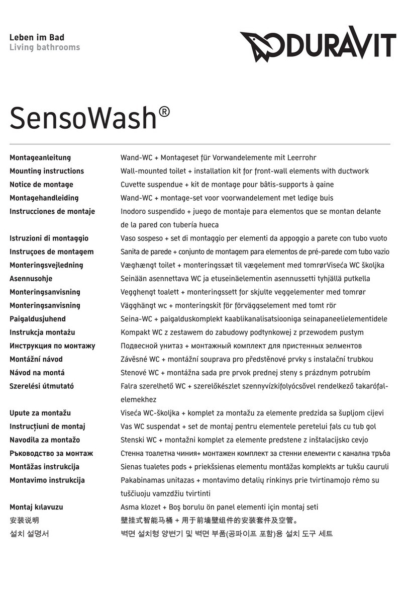 DURAVIT SensoWash 22265900 Mounting instructions