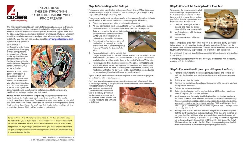 audere PRO Z instructions