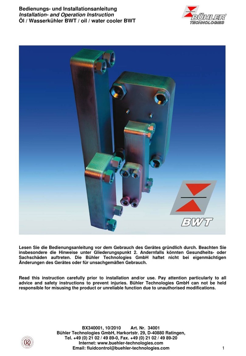 Bühler technologies BWT Series Installation and operation instruction