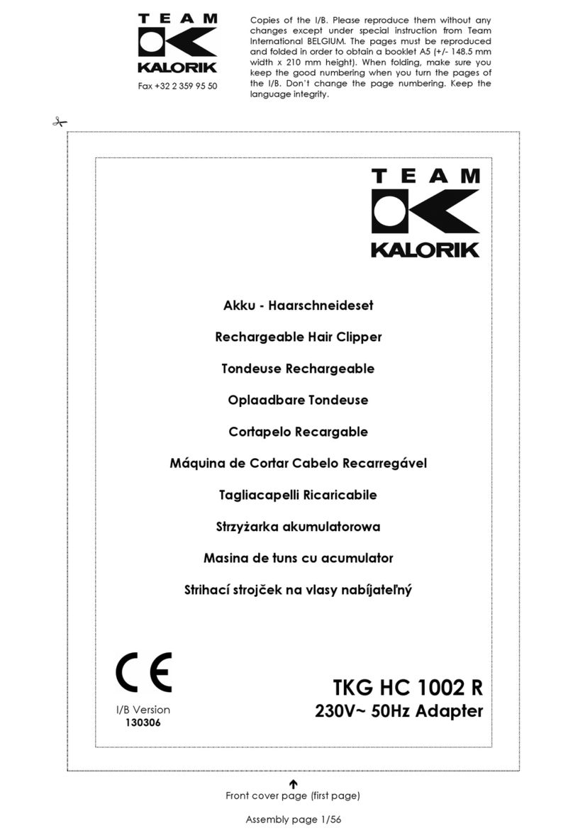 Team Kalorik TKG HC 1002 R manual