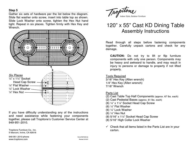 tropitone Cast KD Assembly instructions