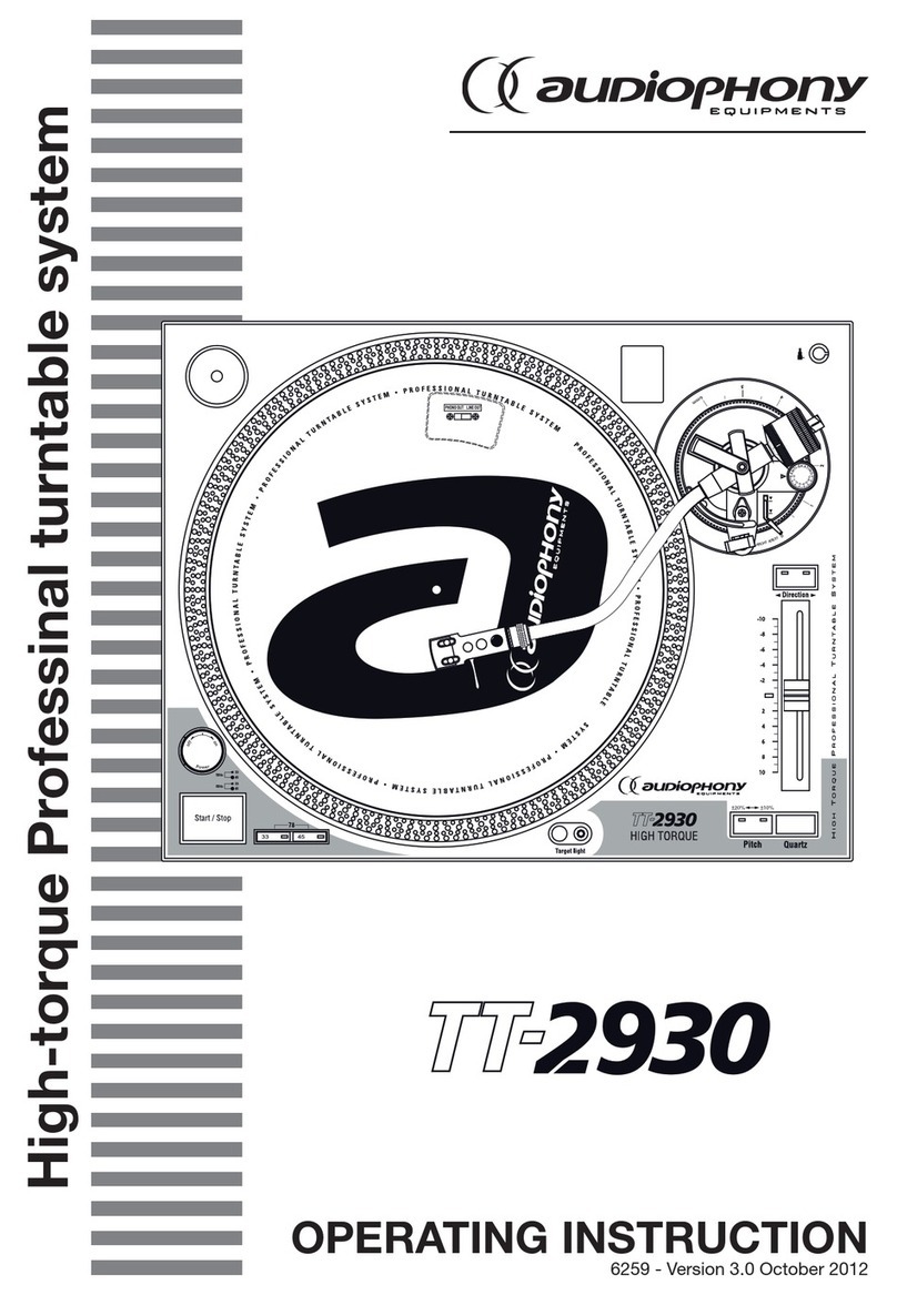 audiophony TT-2930 operating instructions