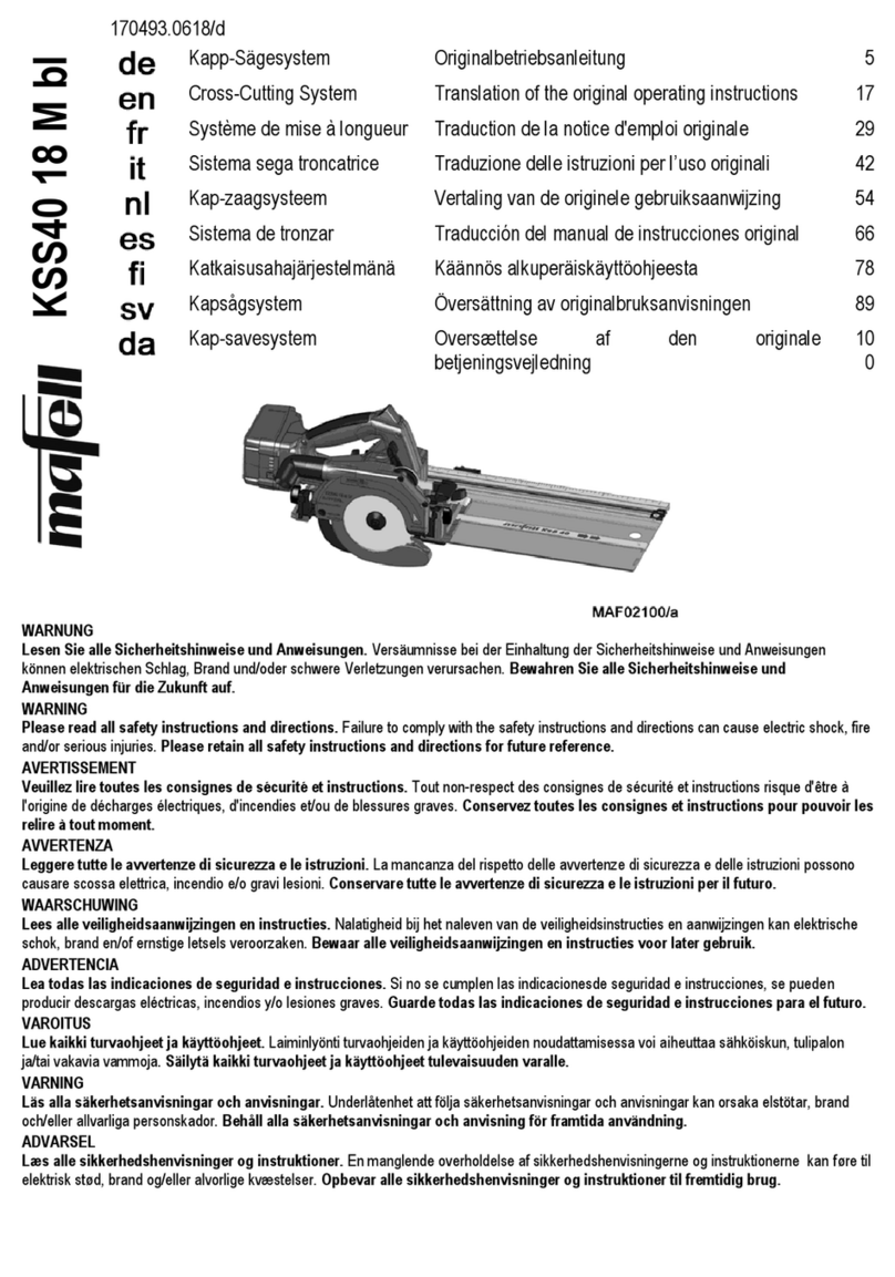 Mafell KSS40 18 M bl Translation of the original operating instructions