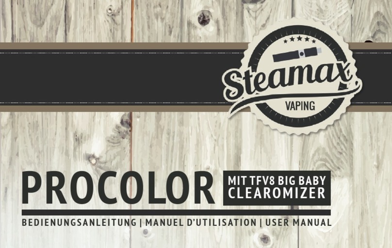 STEAMAX PROCOLOR MIT TFV8 BIG BABY CLEAROMIZER User manual STEAMAX PROCOLOR MIT TFV8 BIG BABY CLEAROMIZER User manual