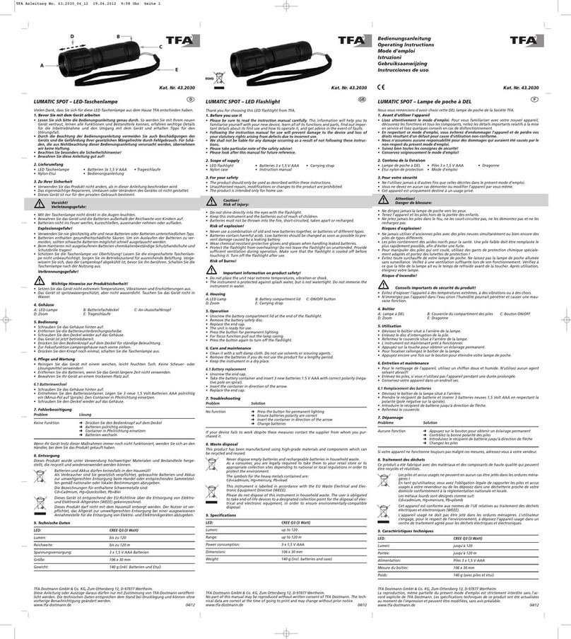 TFA LUMATIC SPOT User manual