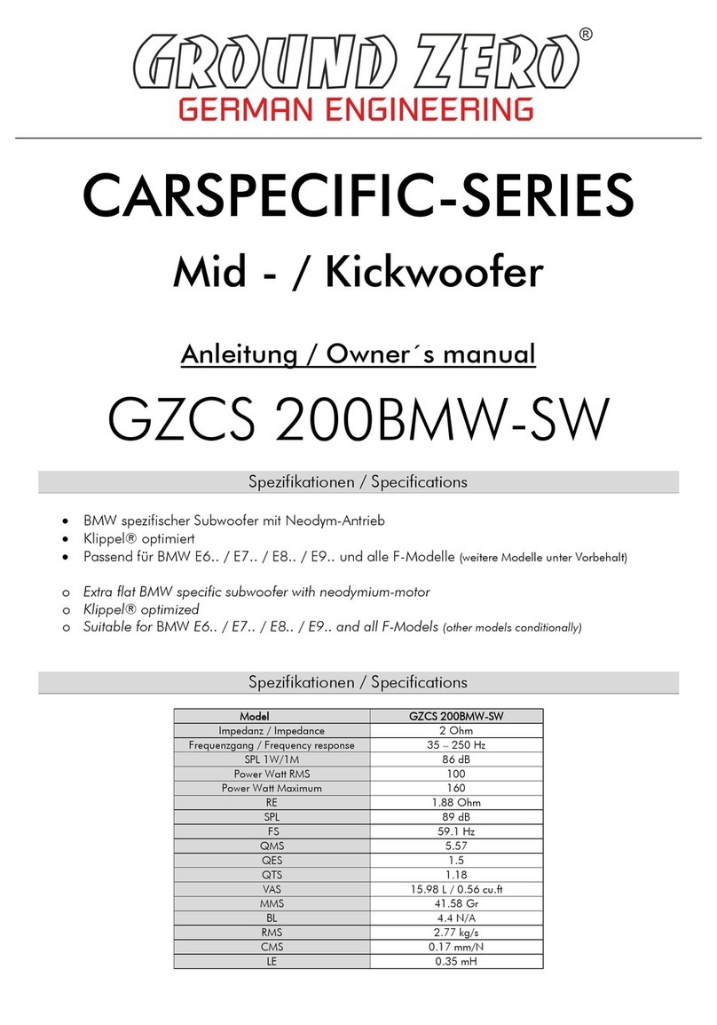 Ground Zero CARSPECIFIC Series owner's manual