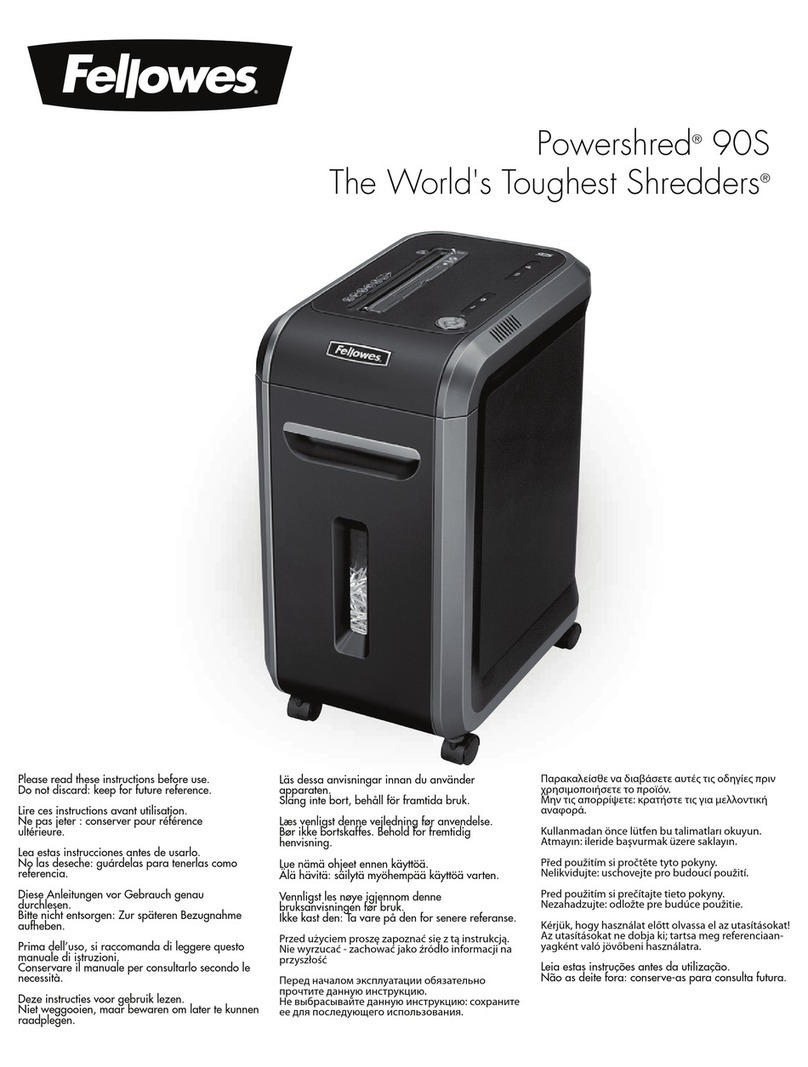 Fellowes POWERSHRED 90S manual