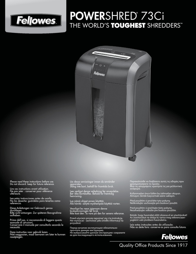 Fellowes POWERSHRED 73Ci User manual