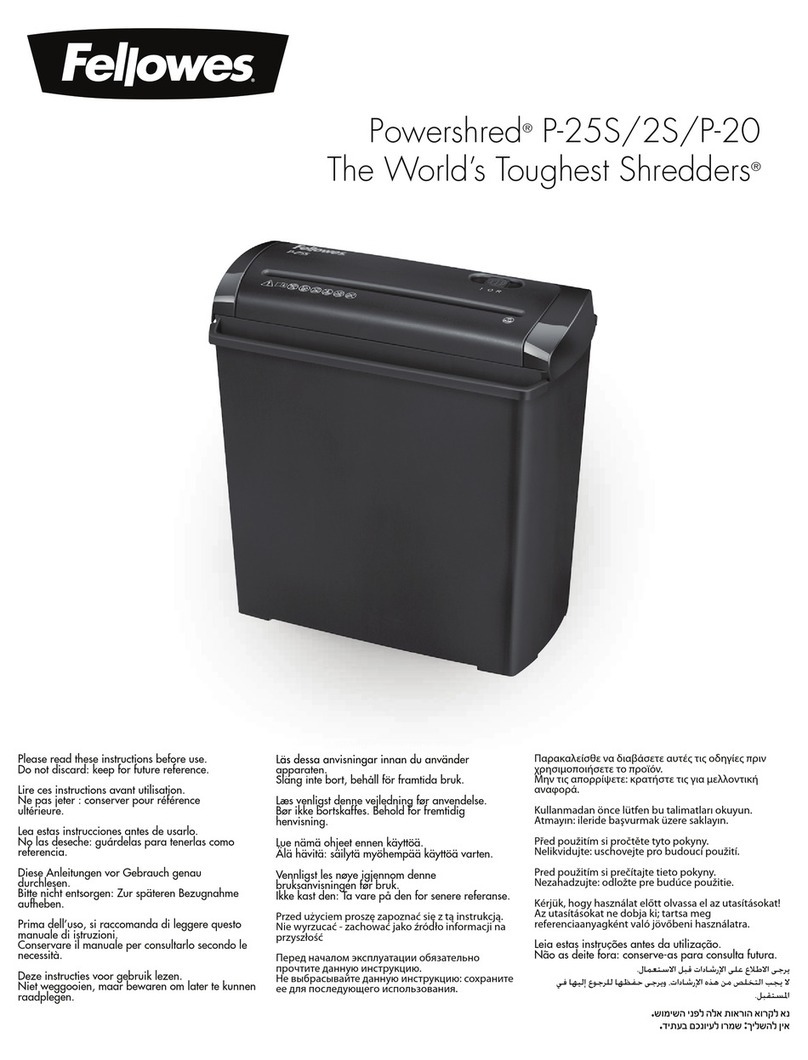 Fellowes POWERSHRED P-25S manual