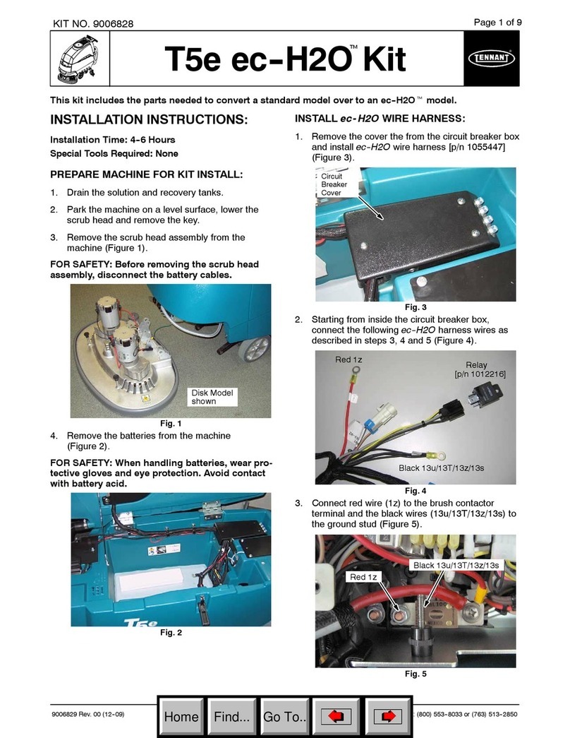Tennant T5e ec-H2O 9006828 installation instructions