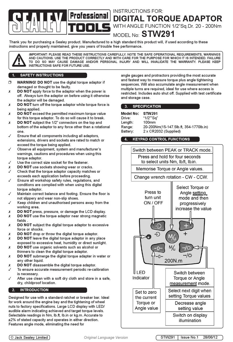 Sealey STW291 Firmware update