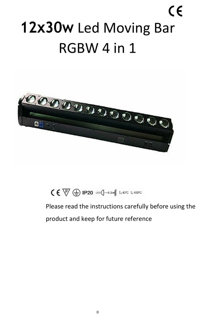 Aolait 12x30w Led Moving Bar RGBW 4 in 1 light. user manual