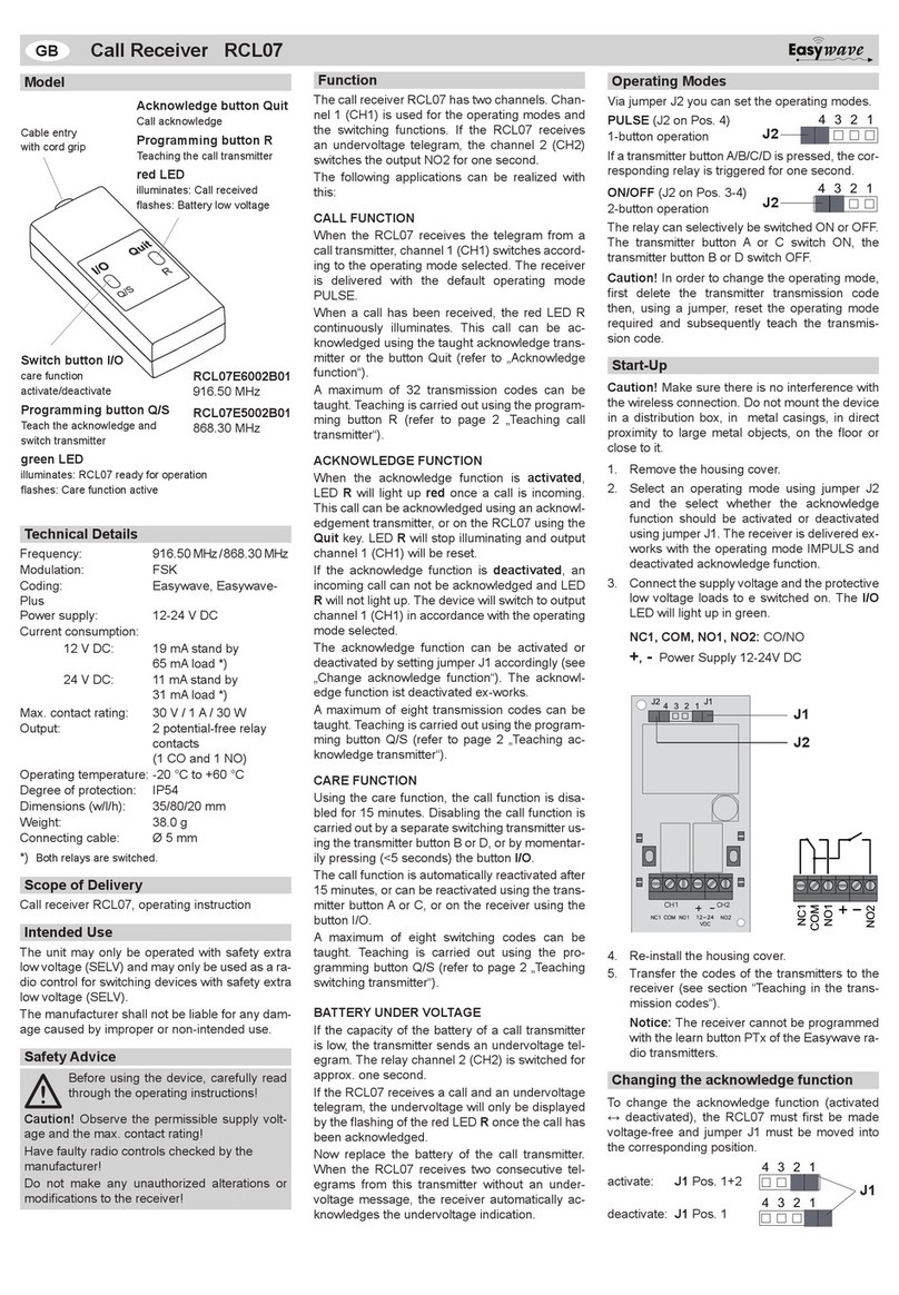 Eldat EasyWave RCL07 User manual