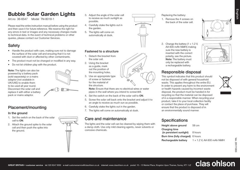 Clas Ohlson TN-8018-1 instruction manual Clas Ohlson TN-8018-1 instruction manual