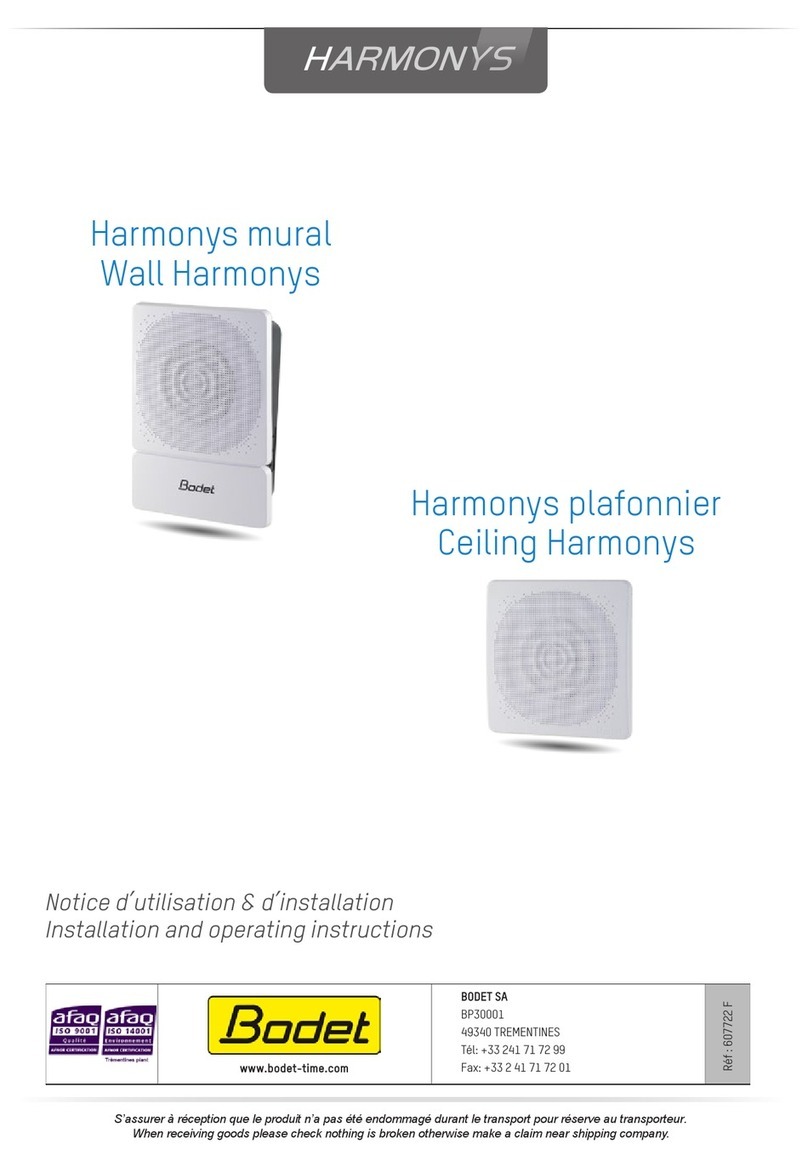 Bodet Harmonys 907710 User manual