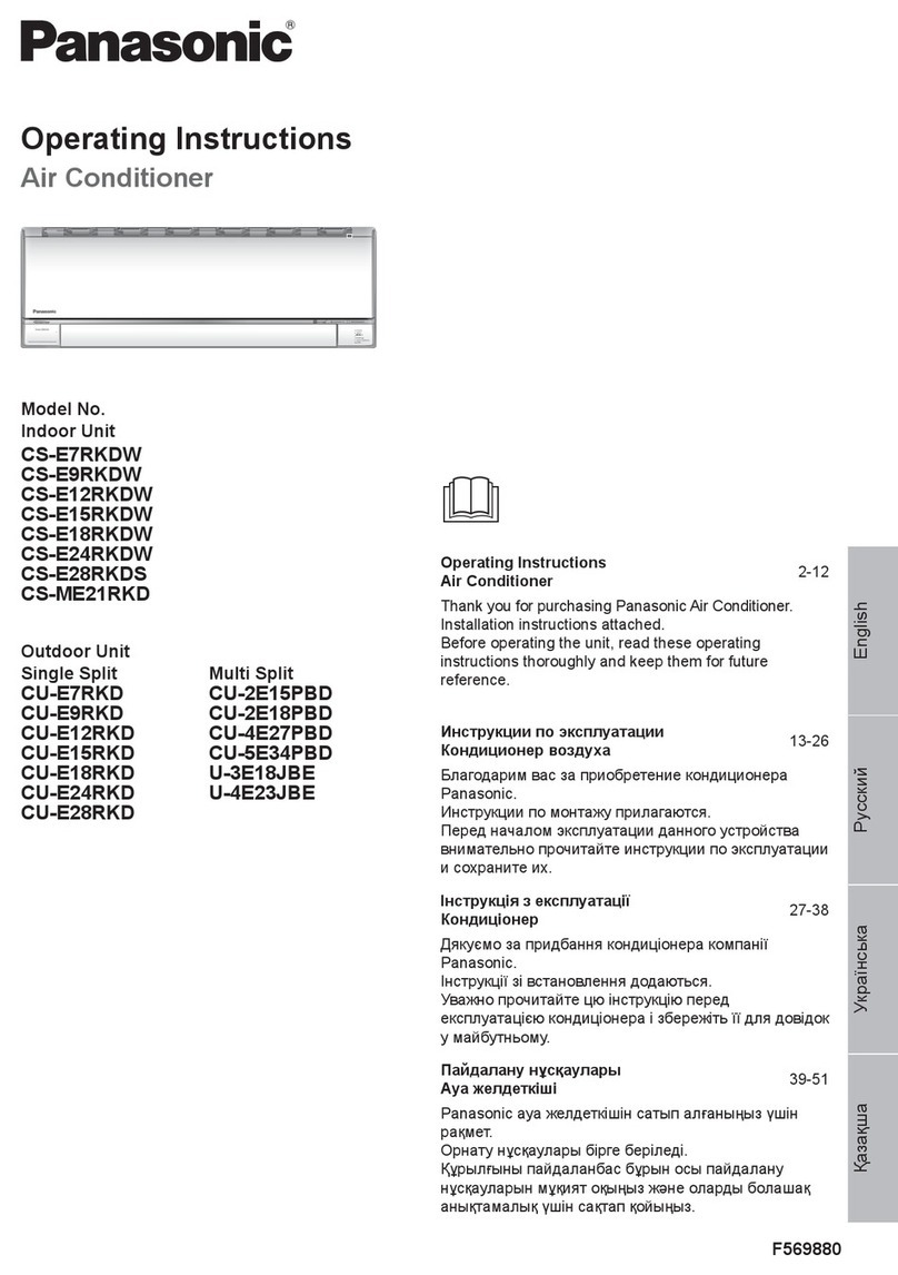 Panasonic CS-E7RKDW User manual Panasonic CS-E7RKDW User manual