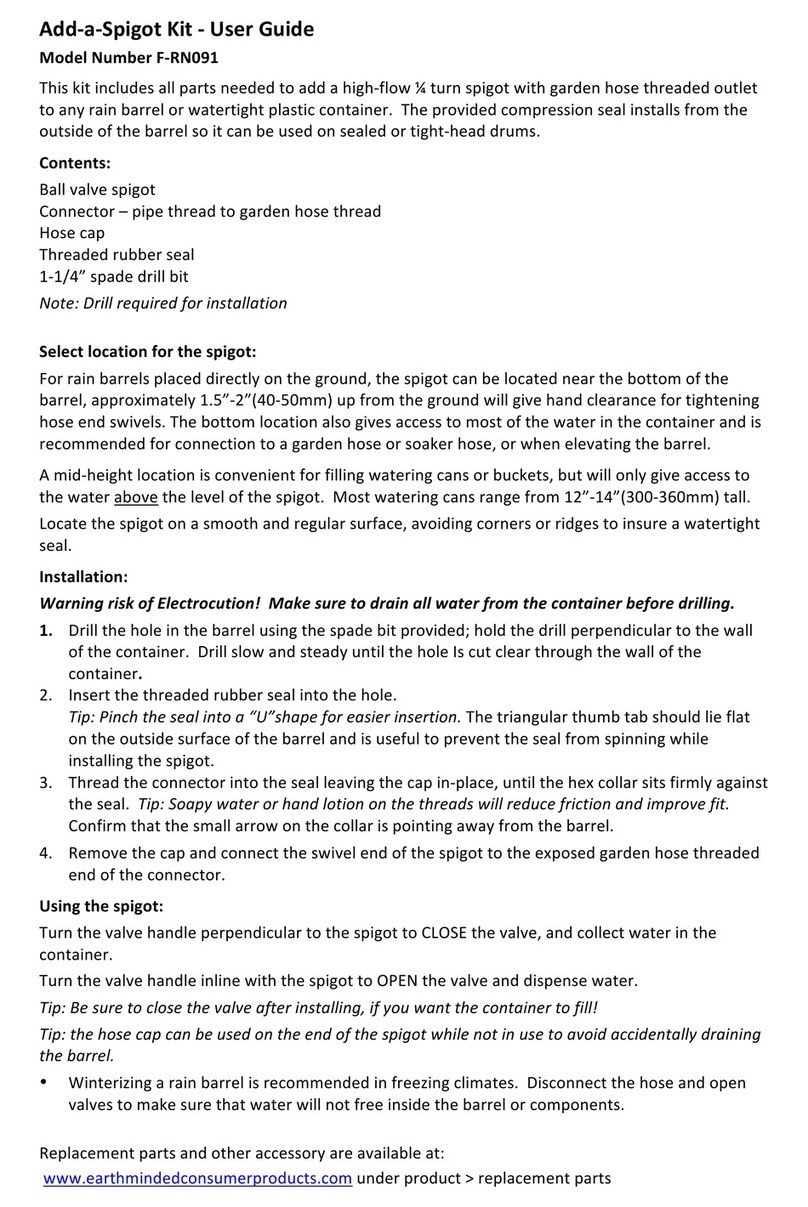 EarthMinded Add-a-Spigot F-RN091 user guide