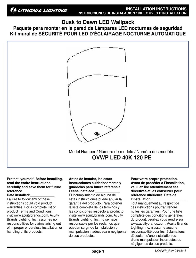 Lithonia Lighting OVWP LED 40K 120 PE installation instructions Lithonia Lighting OVWP LED 40K 120 PE installation instructions