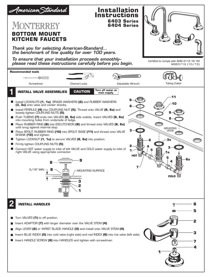 American Standard Monterrey 6403 Series User manual American Standard Monterrey 6403 Series User manual