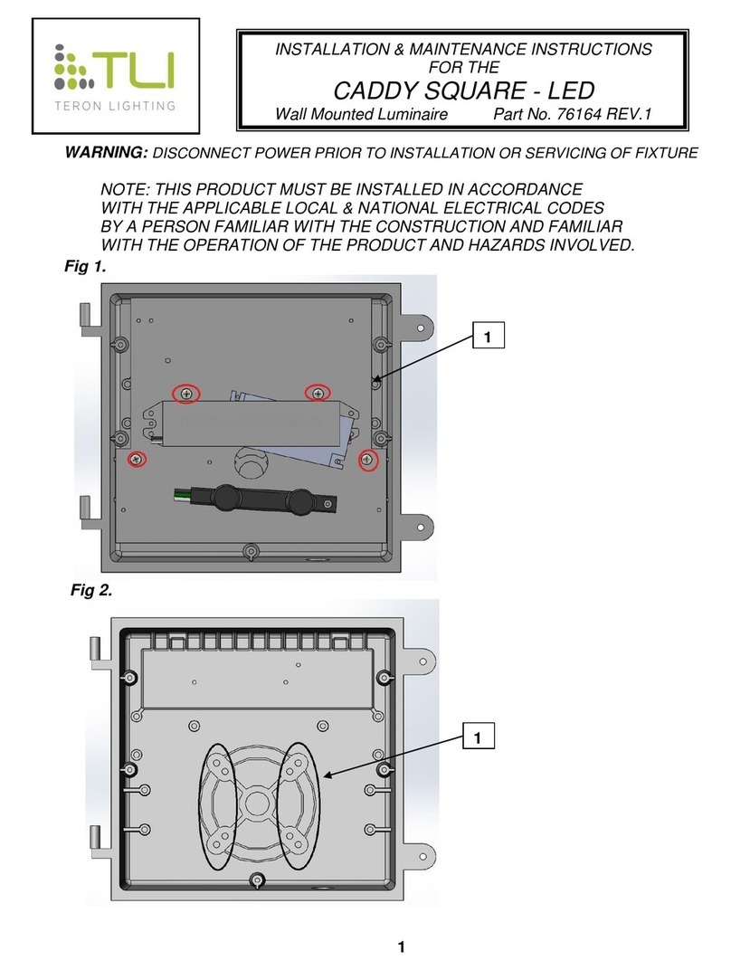 Teron Lighting Caddy Square-Led Installation & maintenance instructions Teron Lighting Caddy Square-Led Installation & maintenance instructions