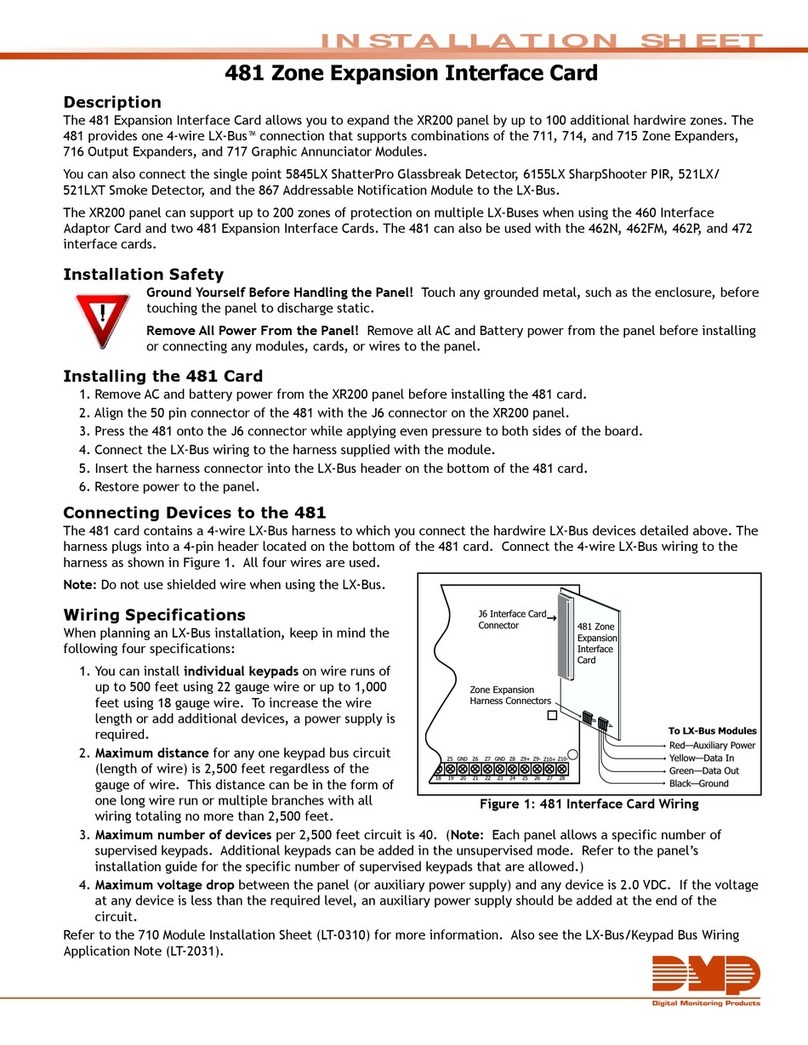 DMP Electronics 481 Installation sheet
